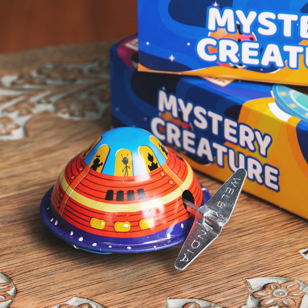 ゼンマイ式 クルクル動き回るUFOと不思議な生き物たち インドのレトロ