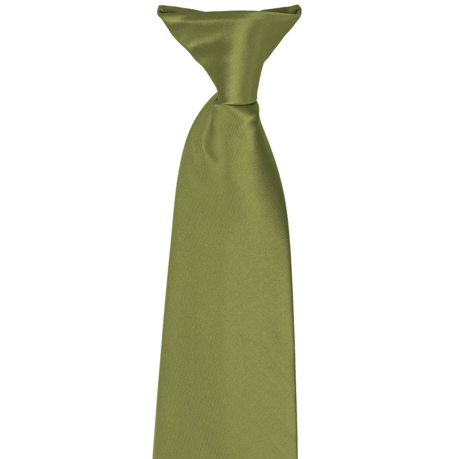 Olive Green Solid Color Clip-On Tie | Shop at TieMart – TieMart, Inc.