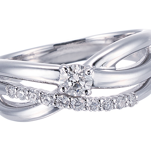 プラチナ鑑定書付ダイヤモンドリング（0.13カラット）(RKR237