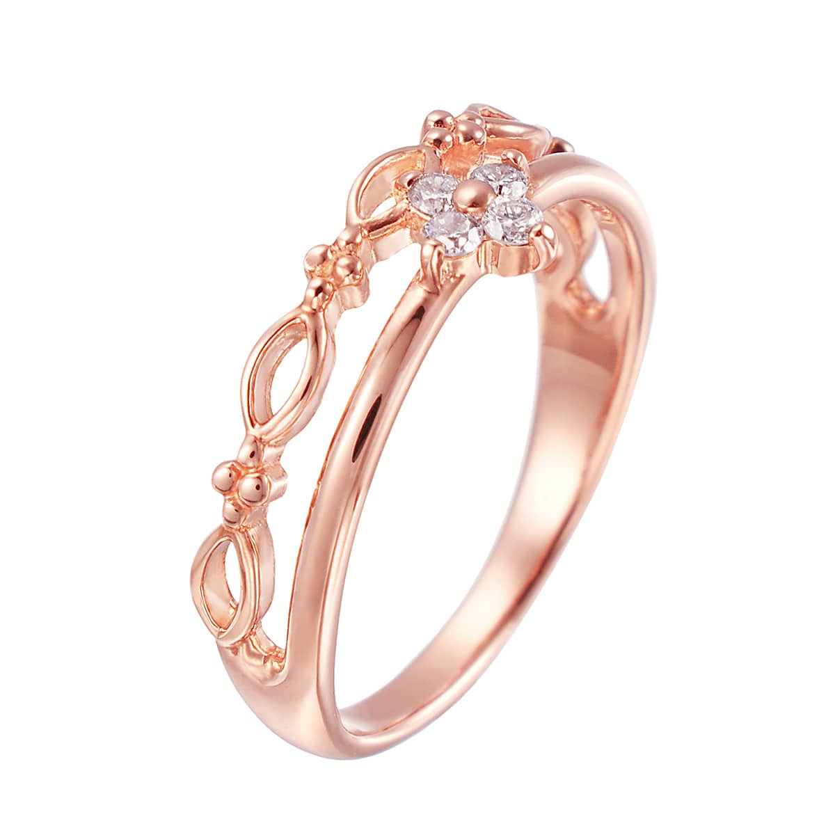 K10ピンクゴールドダイヤモンドリング（ピンキーリング）(RFR653-001