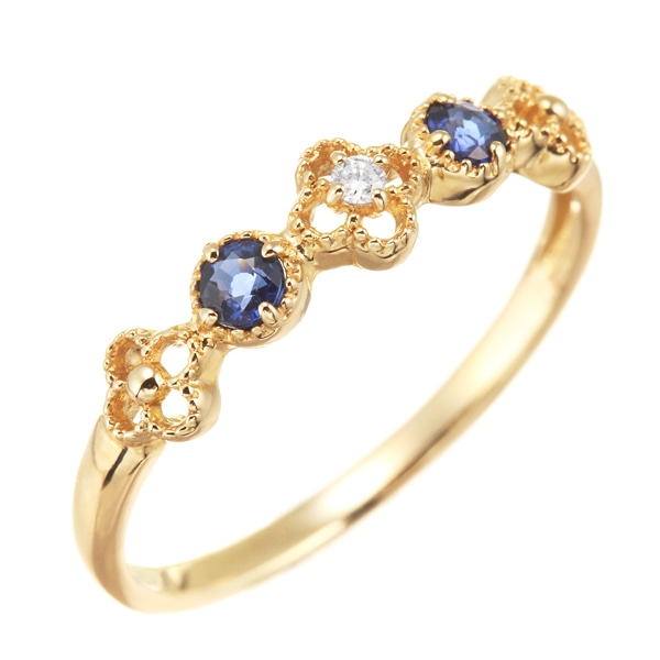 K10イエローゴールドサファイアリング（ピンキーリング）(RFR961-001