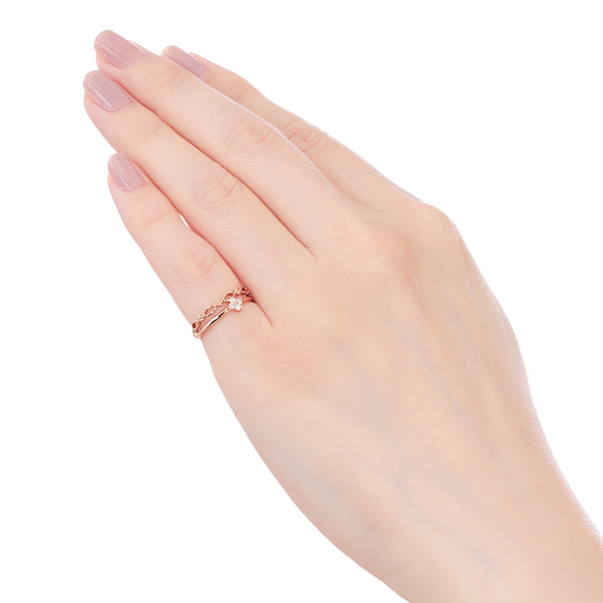 K10ピンクゴールドダイヤモンドリング（ピンキーリング）(RFR653-001