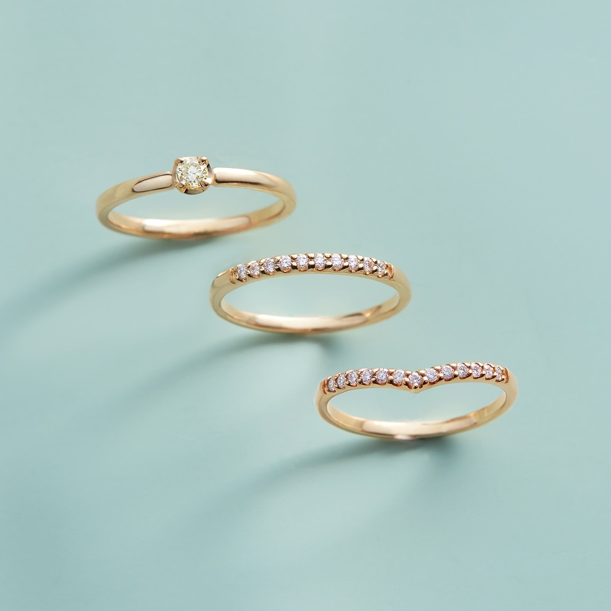 K10イエローゴールドダイヤモンドリング（ピンキーリング）(RFR473-002