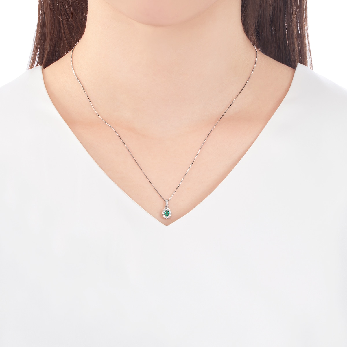 プラチナエメラルドネックレス(RPN733-002)|TSUTSUMI（ジュエリー