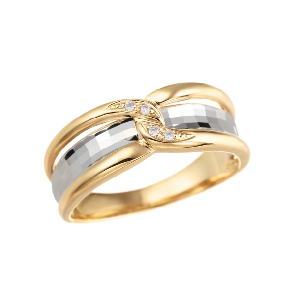 K18イエローゴールド/プラチナダイヤモンドリング(LFR103)|TSUTSUMI