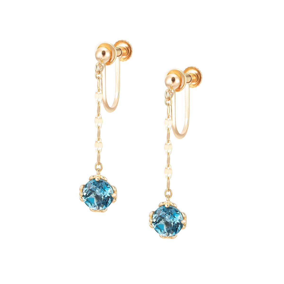 K10イエローゴールドロンドンブルートパーズイヤリング(RER735