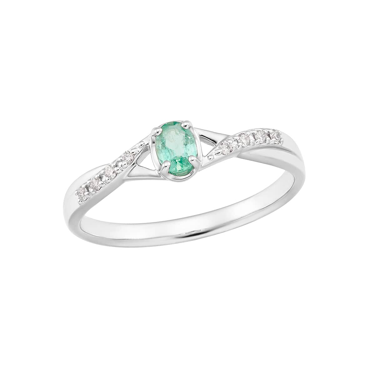 K10ホワイトゴールドエメラルドリング(RFR073)|TSUTSUMI（ジュエリー