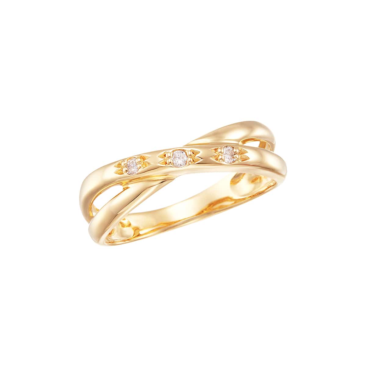 K18イエローゴールドダイヤモンドリング（ピンキーリング）(RFR744