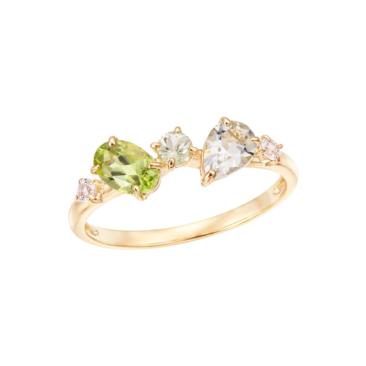 K10イエローゴールドマルチストーンリング(RFR418-002)|TSUTSUMI