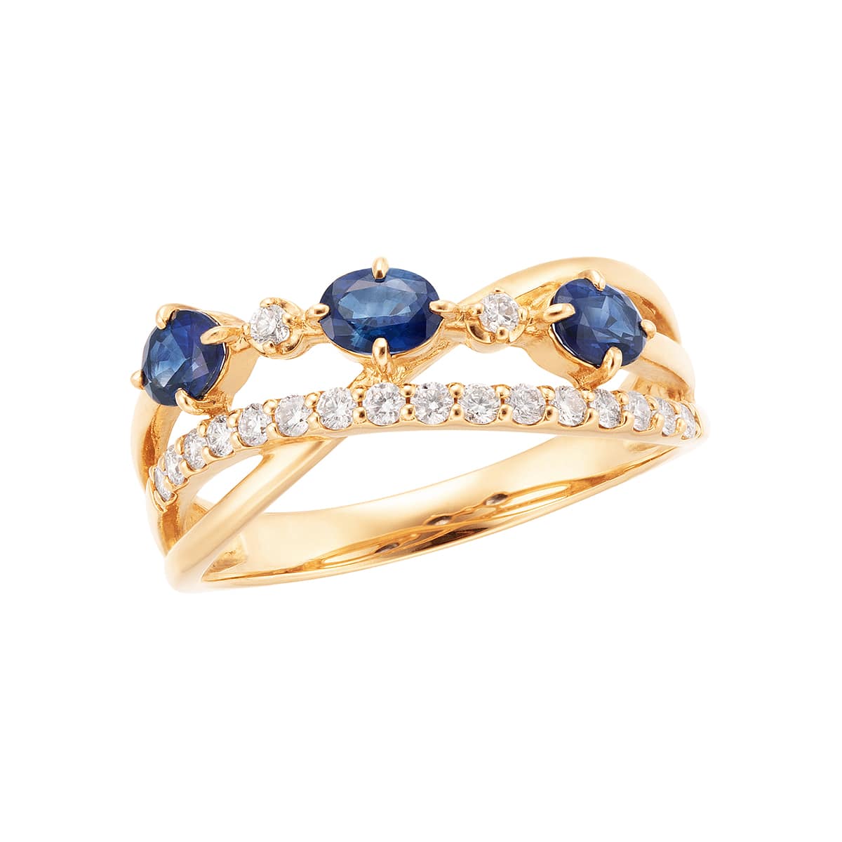 K18イエローゴールドサファイアリング(RFR820-002)|TSUTSUMI