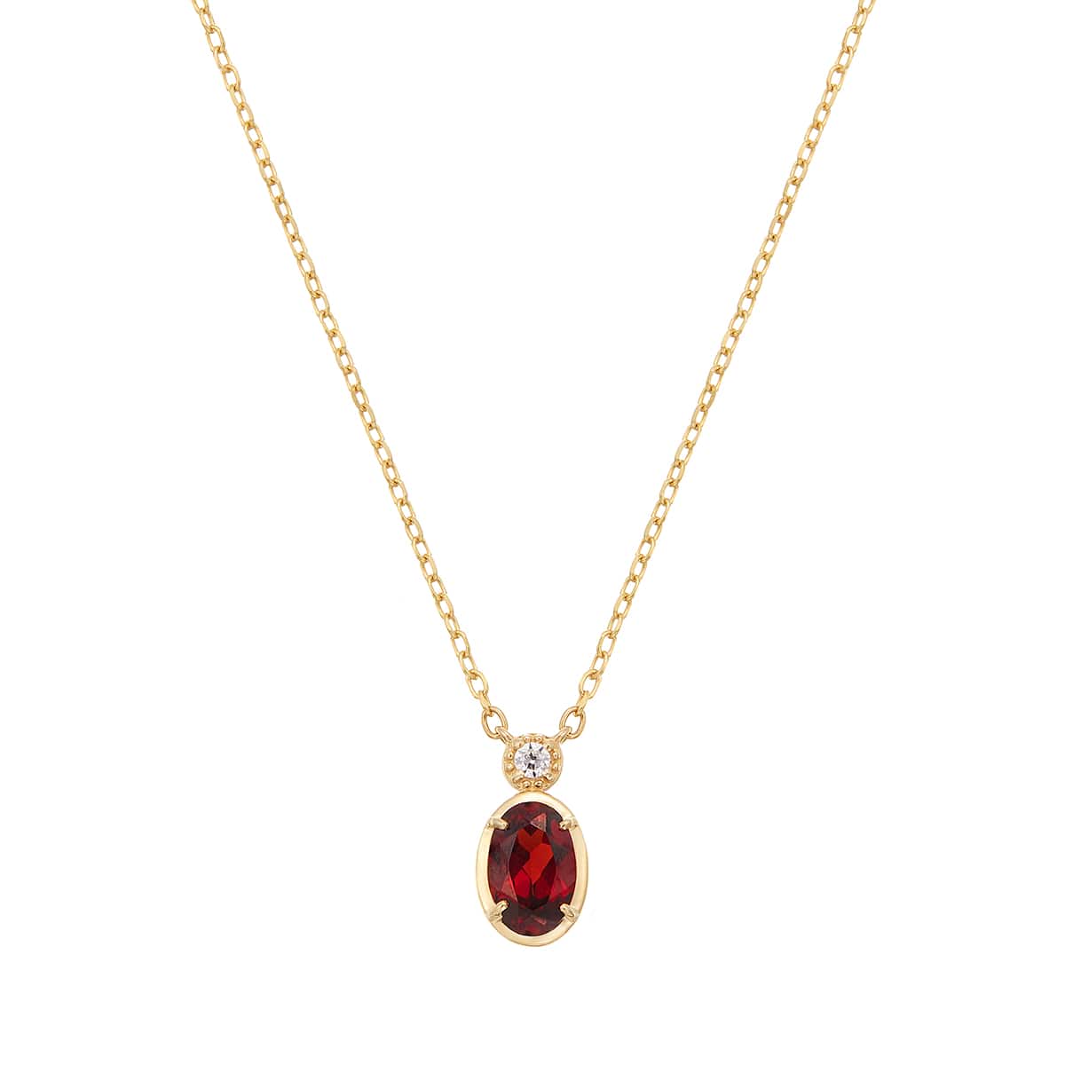K10イエローゴールドアルマンダインガーネットネックレス(RPN108-001