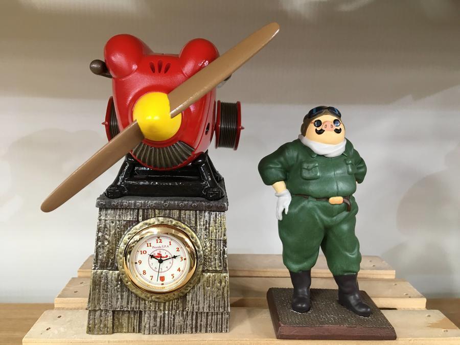 大人気ジブリ作品 紅の豚よりサボイアS.21試作戦闘飛行艇置時計ポルコ