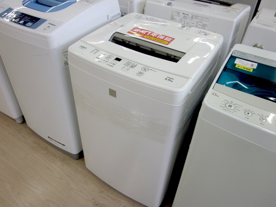 AQUA(アクア)の6.0kg全自動洗濯機 2018年製「AQW-S6E5」｜2019年10月01