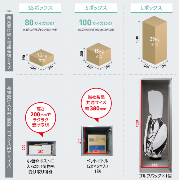 ダイケン TBX-BD3SS3 電池式プッシュボタン錠タイプ宅配ボックス