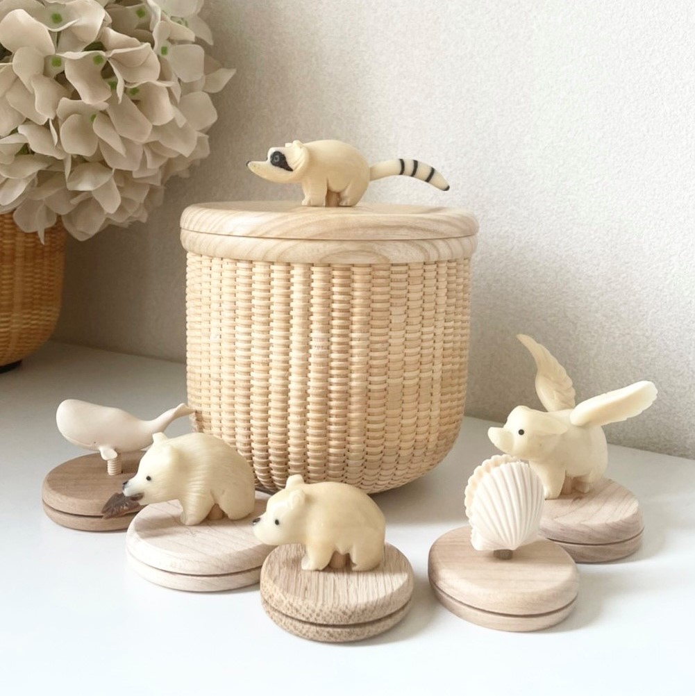 ナンタケットバスケット タグアナッツ 飾り クマの親子 6 ナンタケット