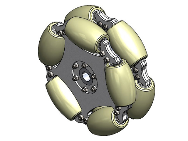 203mmアルミオムニホイール(PUローラー) (14194) : ロボットショップ
