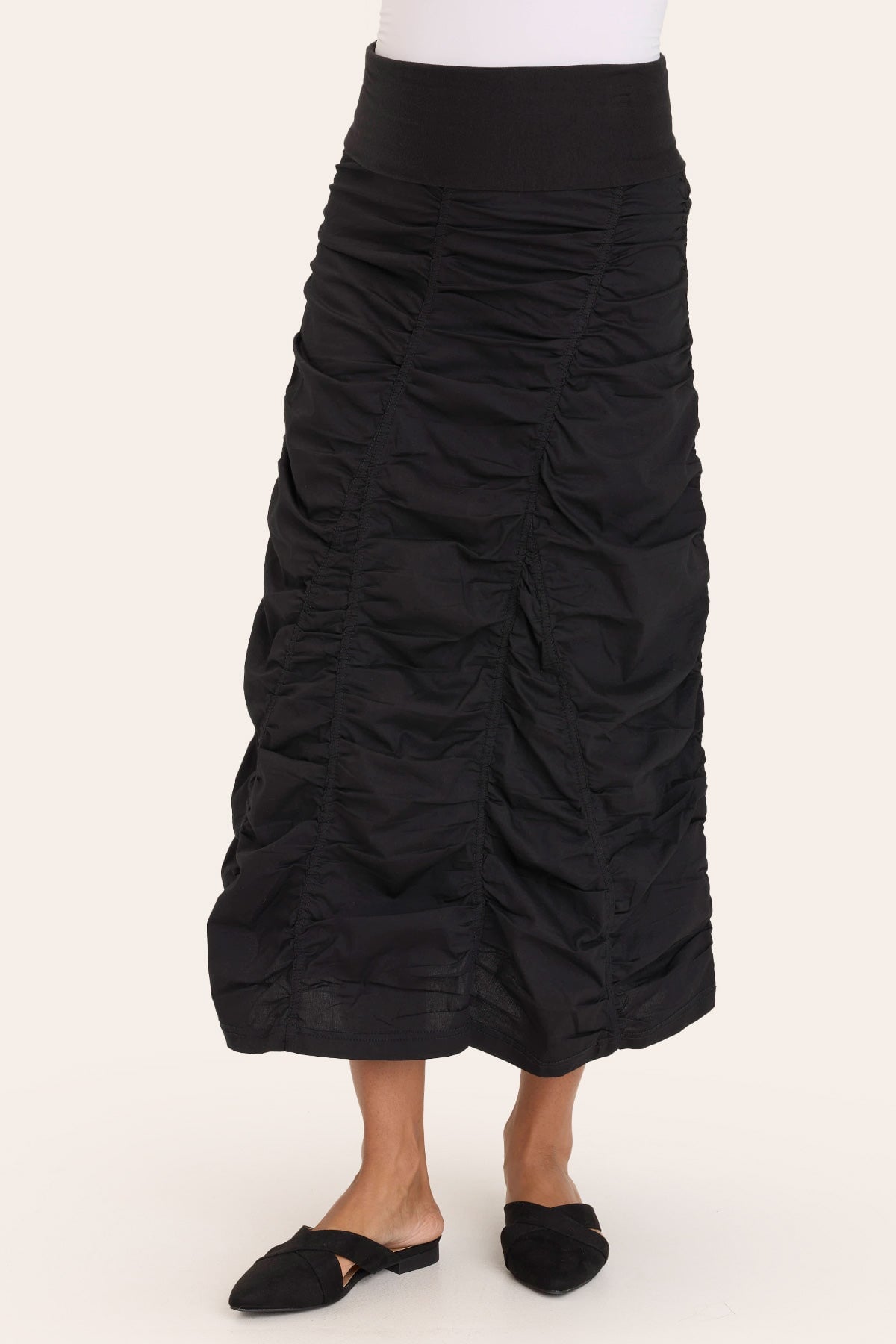Gored Peasant Skirt in Black