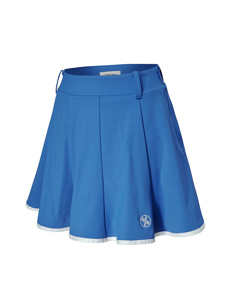 配色ライン入り フレアスカート インナーパンツ付き