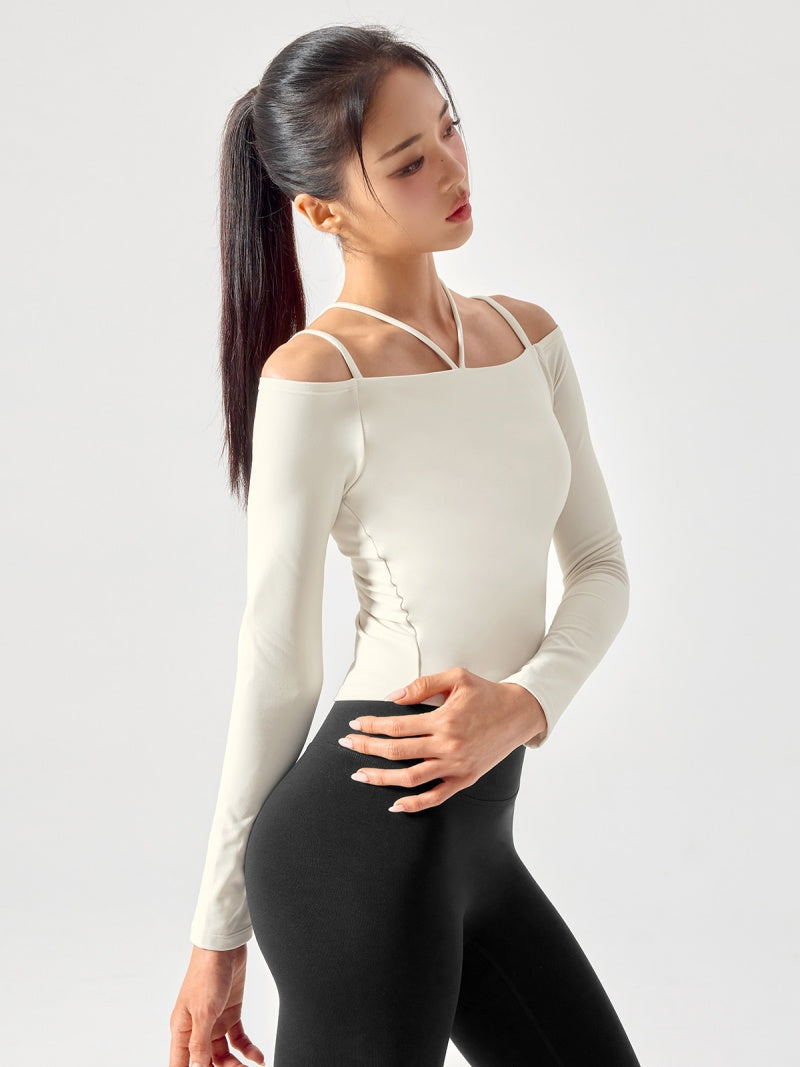 BLACK LABEL シグネチャー パワーライズ オフショルダー 長袖 ブラトップ