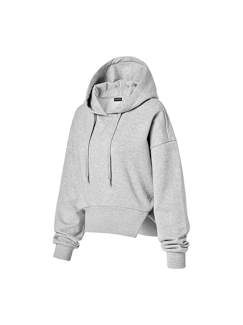 ソフトタッチ スリット入り クロップド丈 パーカー (単品)