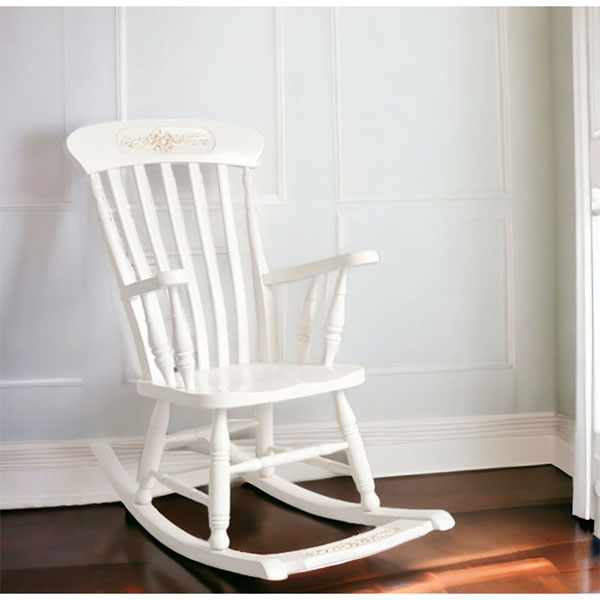 アンティーク調 木製ロッキングチェア（ホワイト）｜Y-KAGU(輸入家具屋