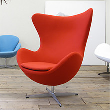 卵のようなフォルム アルネ・ヤコブセン エッグチェア ファブリック