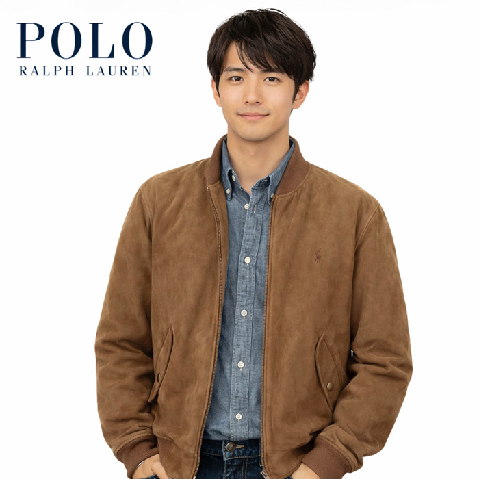 POLO ラルフローレン メンズスウエード ボマージャケットヤギ革100