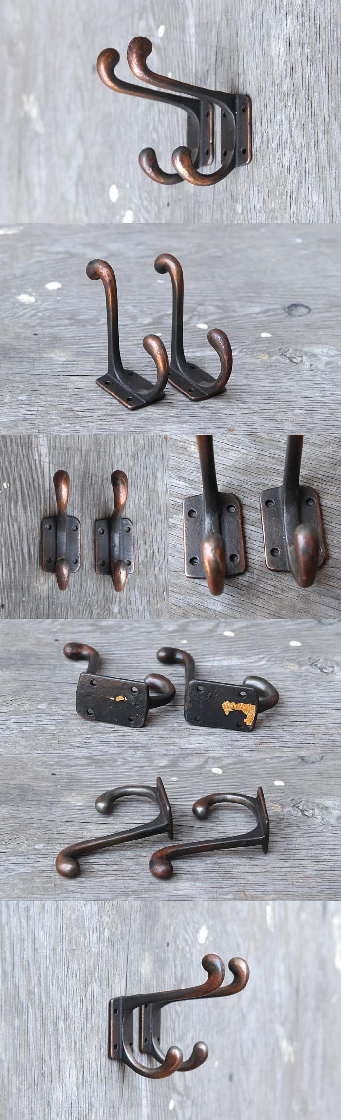 イギリス アンティーク ウォールフック2個セット/壁掛けフック