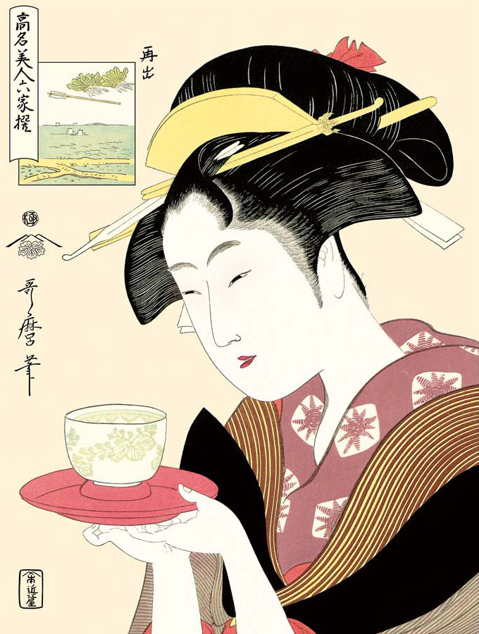 喜多川歌麿作 浮世絵 美人画 難波屋おきた