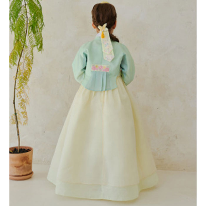 チマチョゴリセットhnライム(身長116～119cm 7号サイズ) セット 夢市場