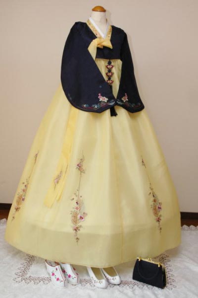 62_チマチョゴリレンタル韓服化繊_バスト84～94cm_身長+靴高さ159