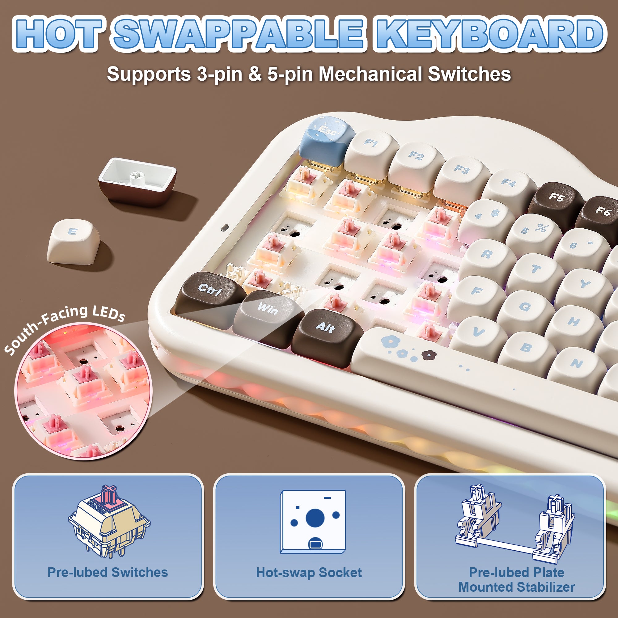 YUNZII C75 Cake Meow Wireless Mechanical Keyboard – YUNZII KEYBOARD