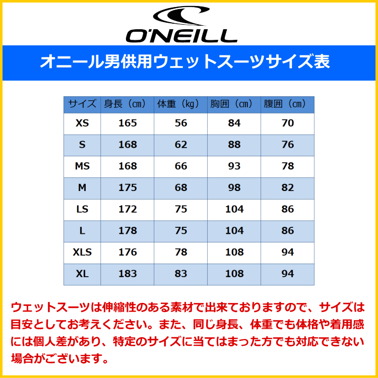 オニール ウェットスーツ メンズ 3mm / 2mm フルスーツ ウエットスーツ