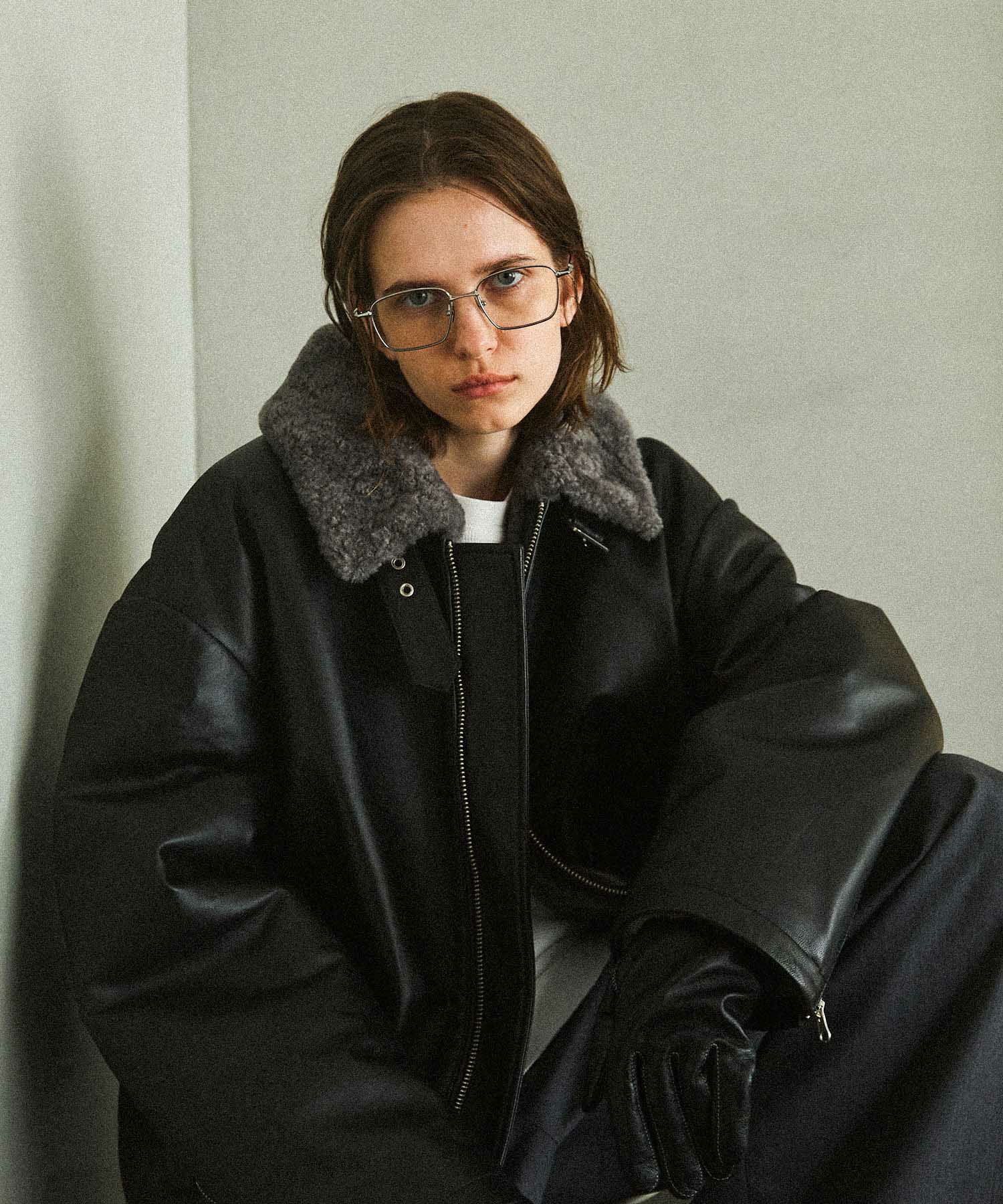 OPENING ACT] リアルレザームートンハイネックジャケット | OPENING ACT