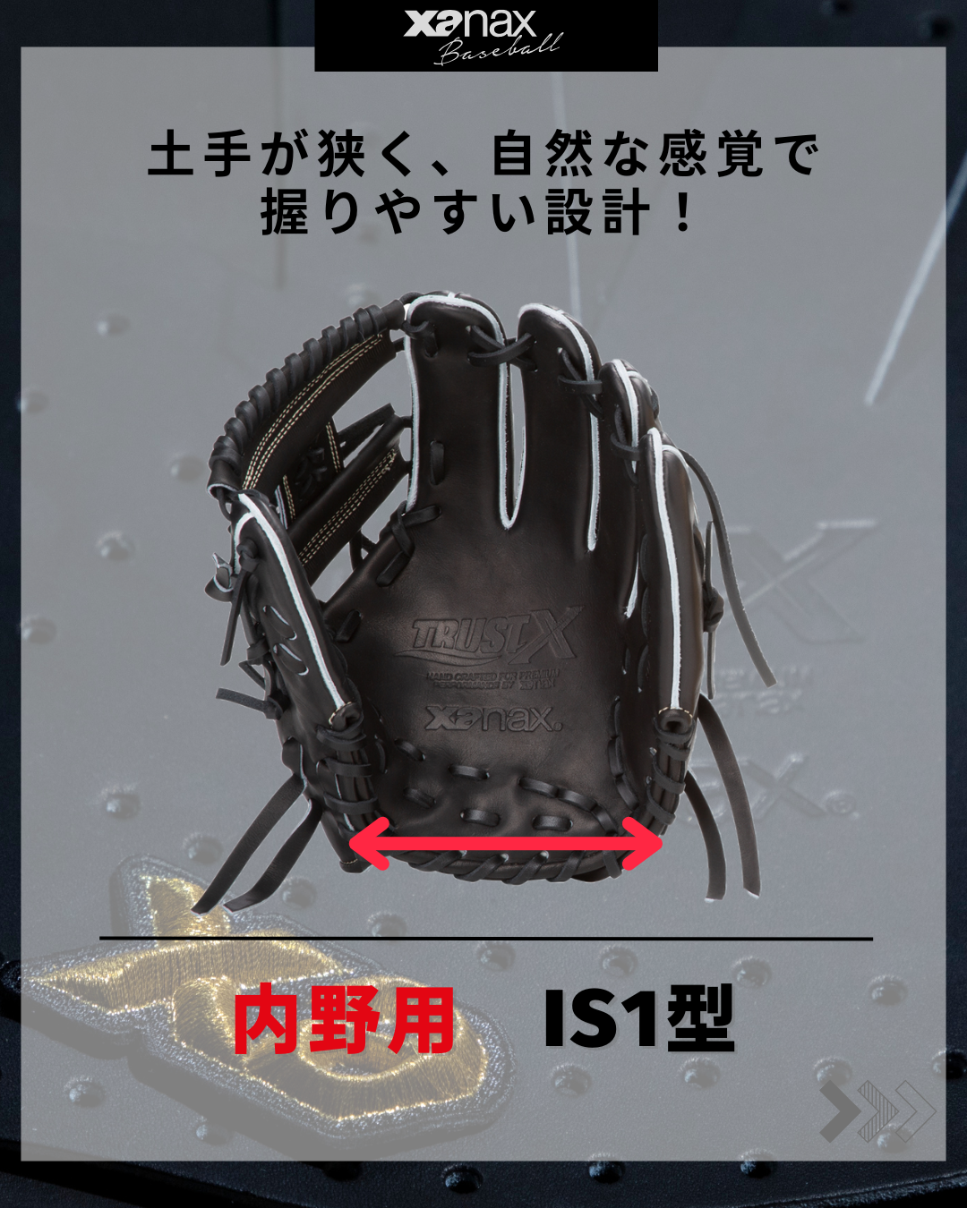 硬式トラストエックス（サイズ28.5cm） 内野手用【IS1型】｜ザナックス