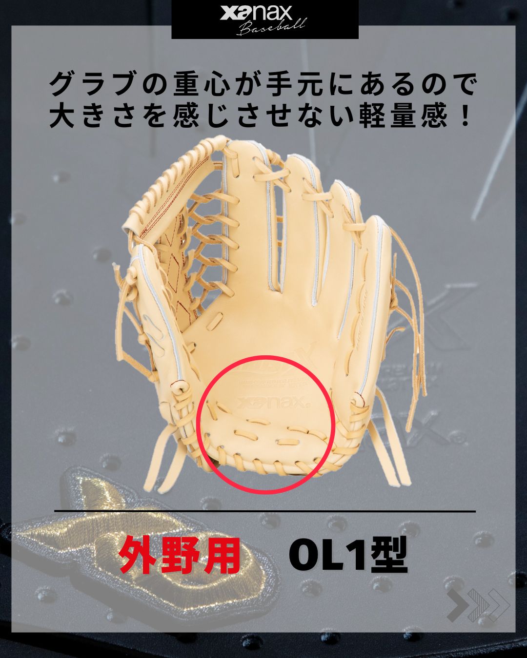 硬式トラストエックス（サイズ31.0m） 外野手用【OL1型】｜ザナックス