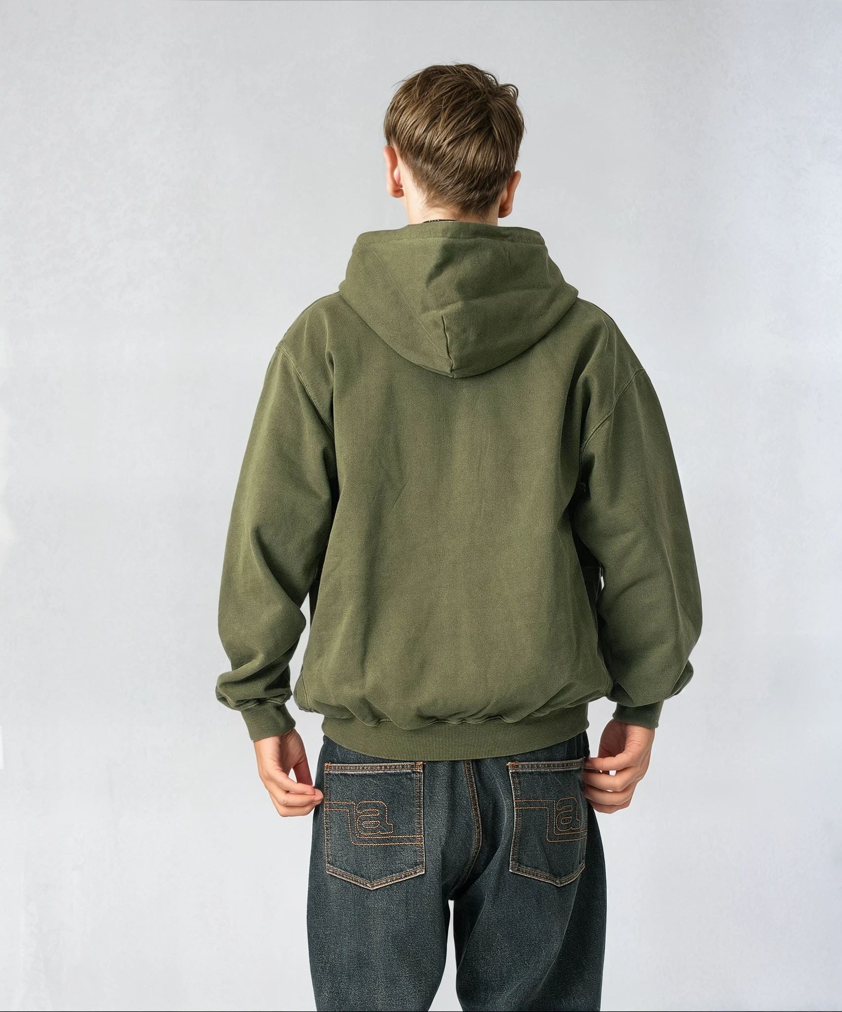 PIGMENT DYED WORK ZIP HOODED SWEATSHIRT – XLARGE