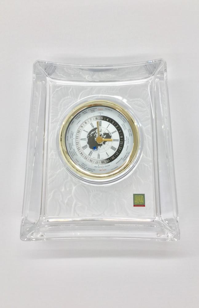 ホヤクリスタル/置時計/世界時計/クリア×ゴールドの高価買取