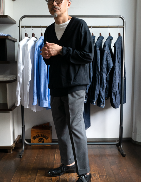 AURALEE Super High Gauge Wool Knit V-Neck P/O | 大阪心斎橋のメンズ