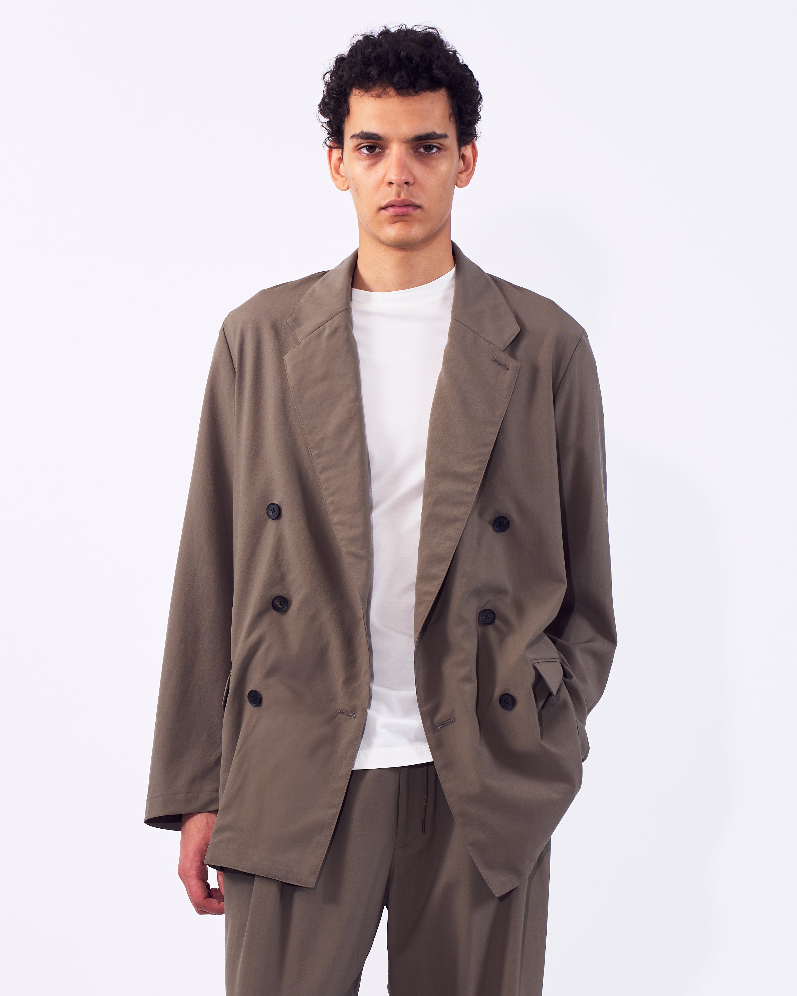 Wool Washer Tropical Double Breasted Jacket | YOKE Official Website