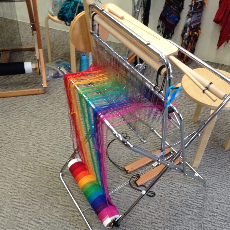 手織機SAORI Piccolo 40で整経する方法, 虹色のさをり織り, Warping a