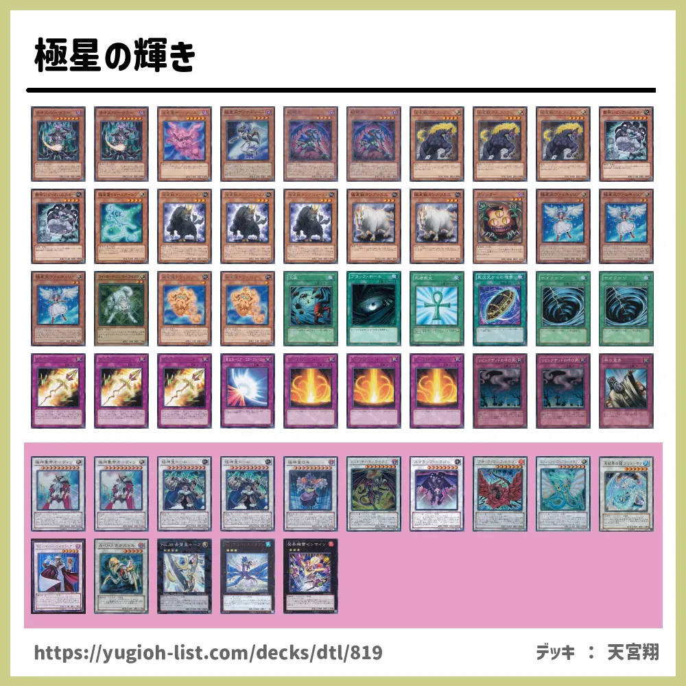 極星の輝き遊戯王デッキレシピ極星（きょくせい）・極星獣（きょくせい