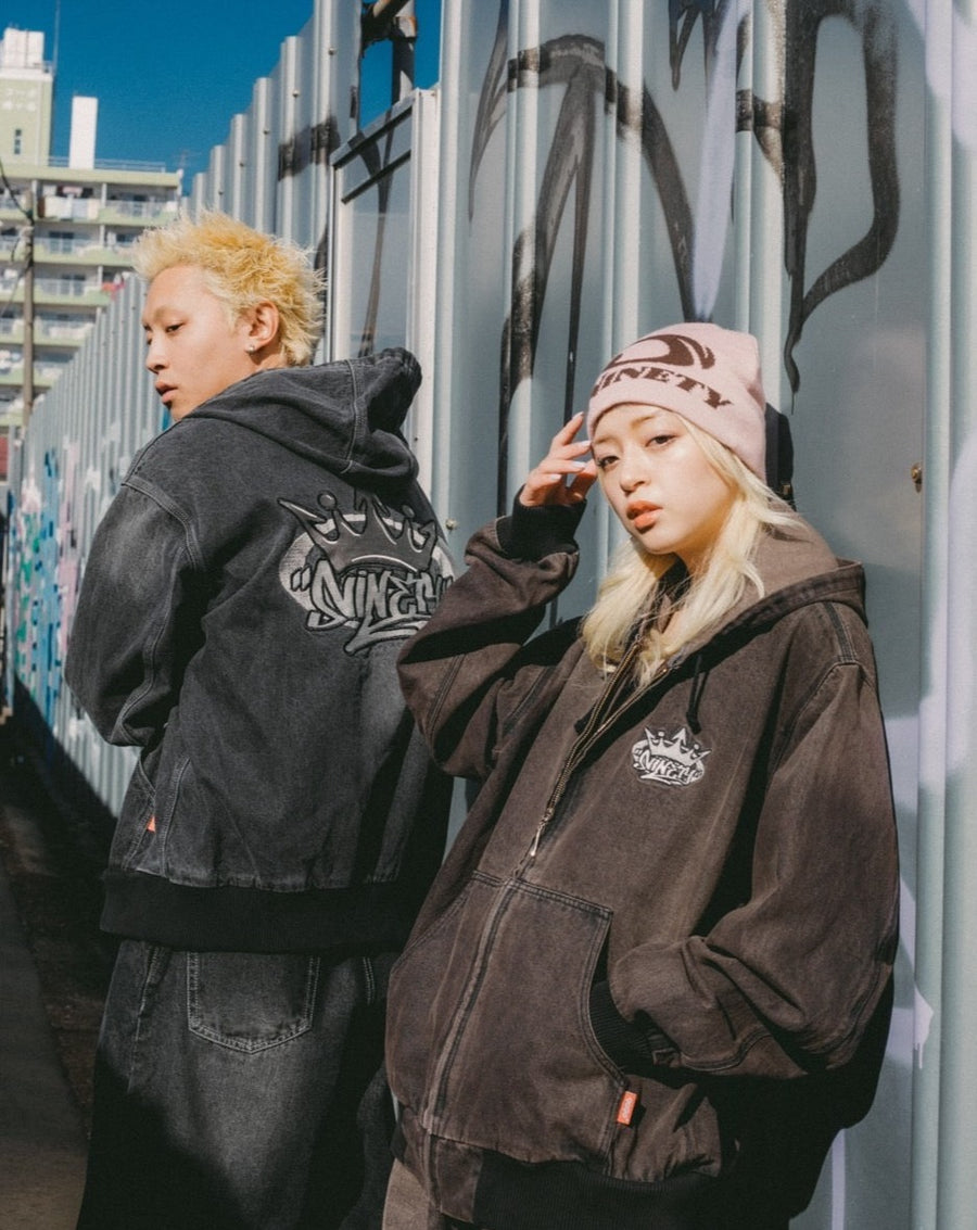 King Logo Vintage Denim Hoodie – YZ