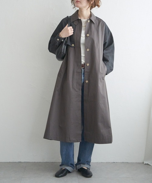 LBC（エルビーシー） ステンカラーコート コート デニム切り替えステン