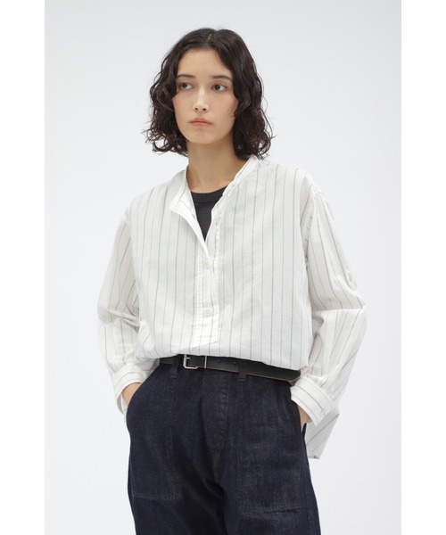 MHL.（エムエイチエル） ブラウス シャツ GRAPHIC COTTON STRIPE