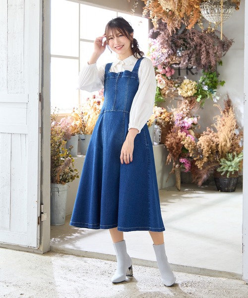 Rose Tiara（ローズティアラ） ジャンパースカート 「伸縮性」フレア