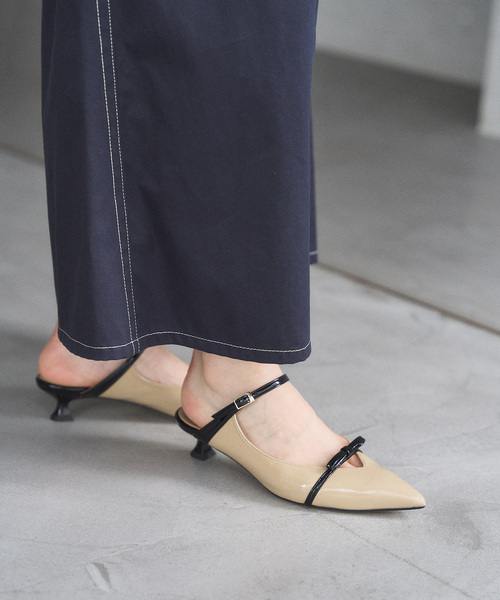 LE TALON（ル タロン） パンプス 3.5cmリボンストラップミュール