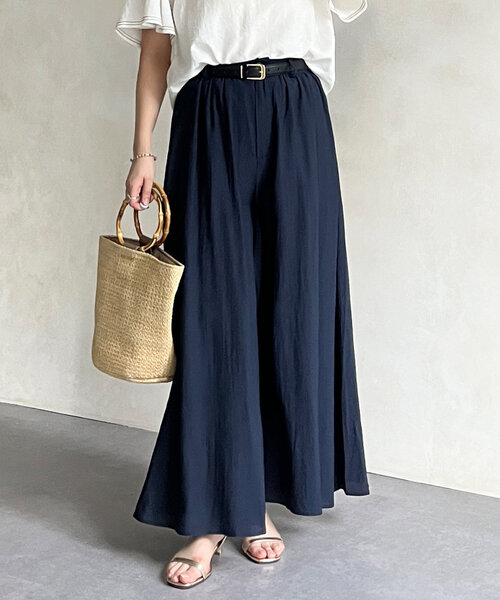 Chez toi（シェトワ） パンツ 落ち感フレアパンツ レディース