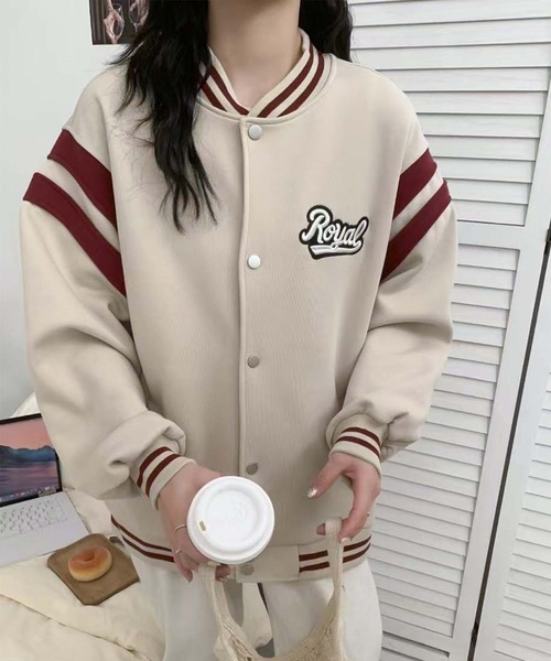 aimoha（アイモハ） スタジャン ロゴ刺繍デザインスタジャン