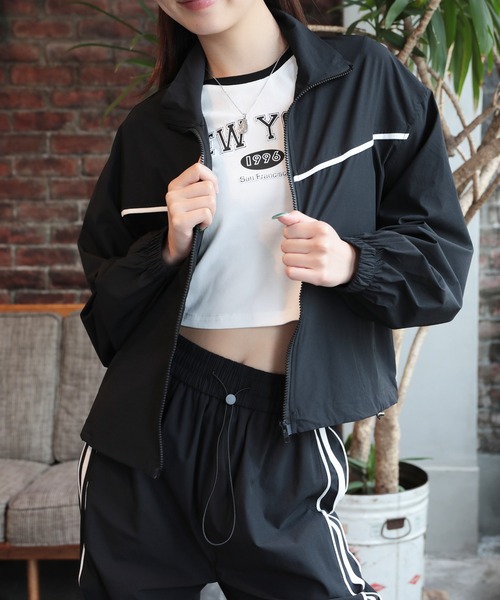 ブルゾン アウター 「HOOK」for girls 薄手ナイロンブルゾン